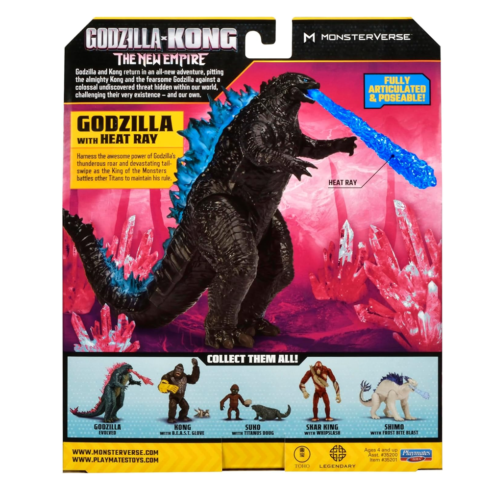 FIGURA GODZILLA CON HEAT RAY GODZILLA VS KONG | PLAYMATES - IRION Juguetería - 