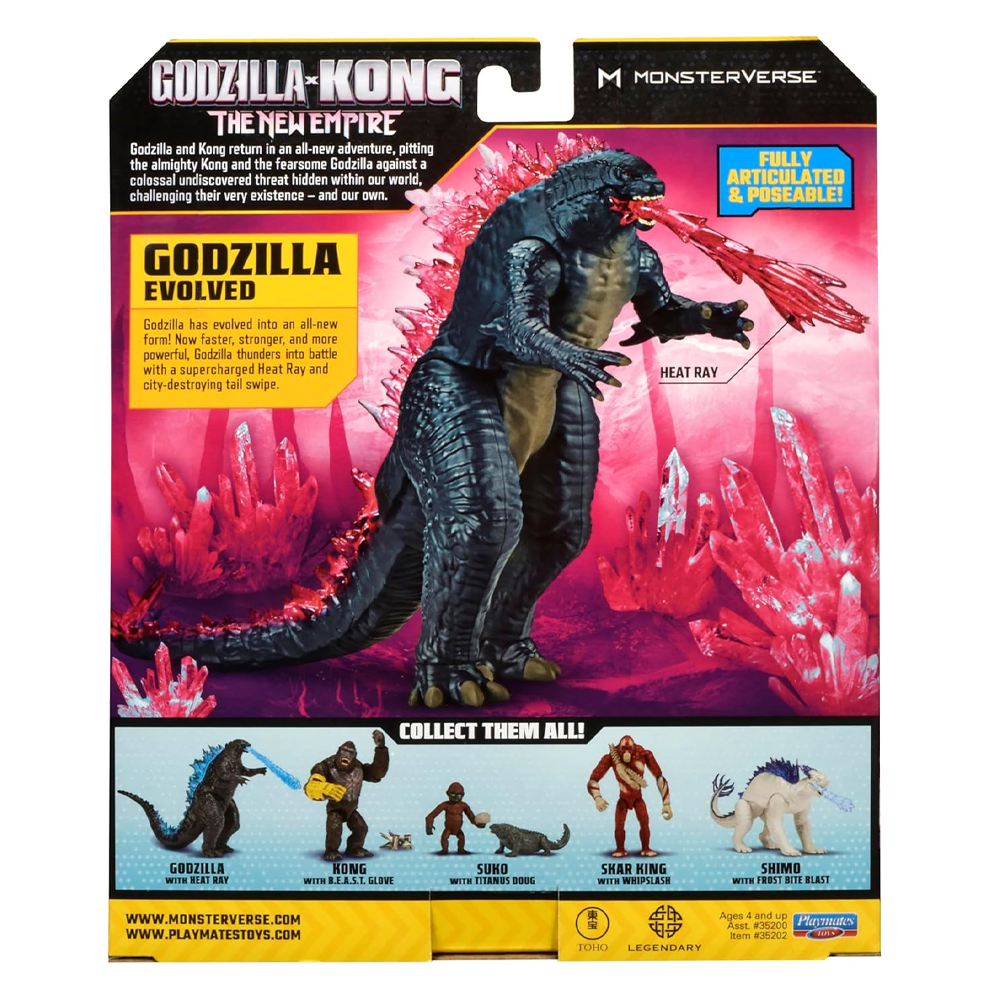 FIGURA GODZILLA EVOLVED HEAT RAY GODZILLA VS KONG | PLAYMATES - IRION Juguetería - 