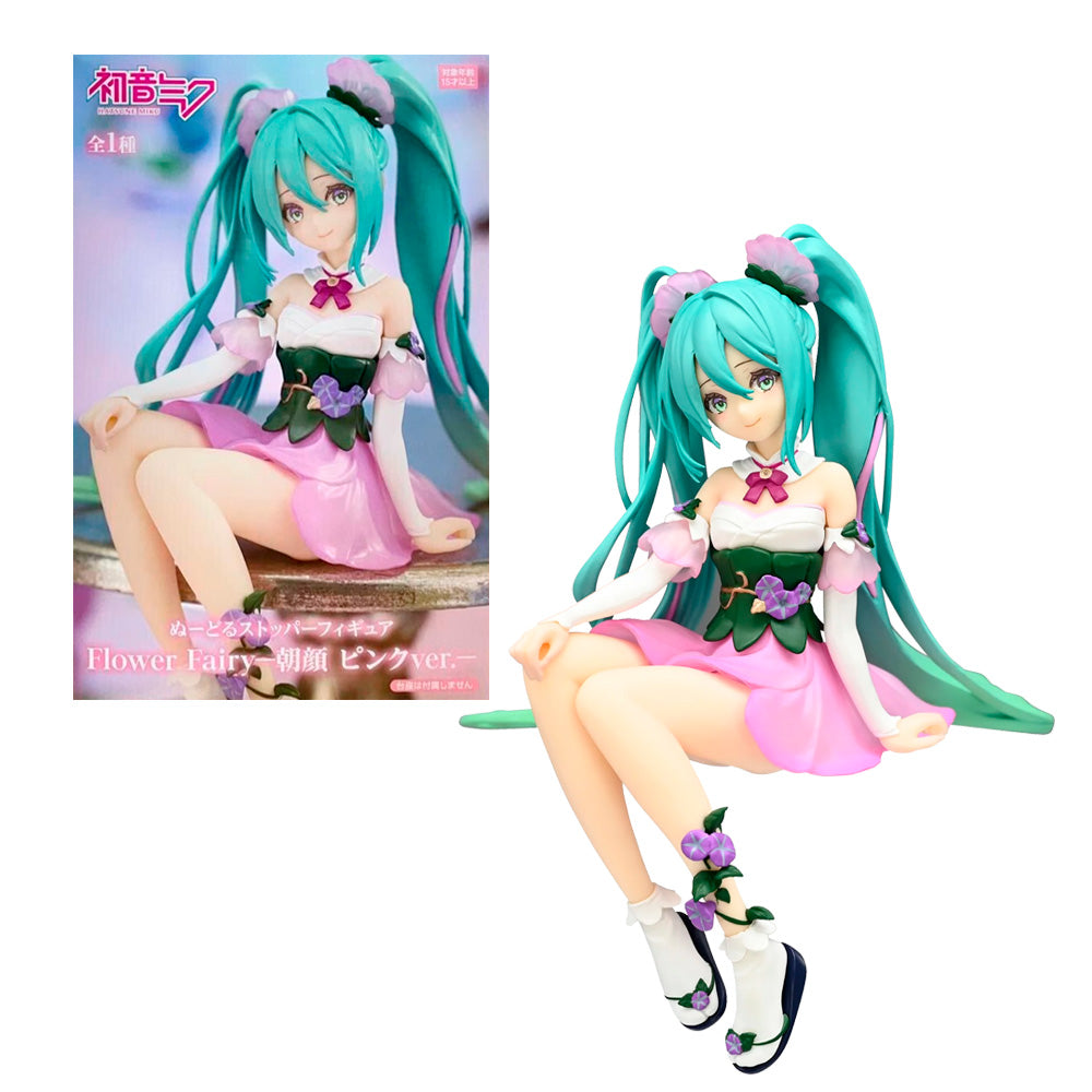 FIGURA NOODLE STOPPER HATSUNE MIKU FLOWER FAIRY MORNING GLORY PINK COLOR VER.