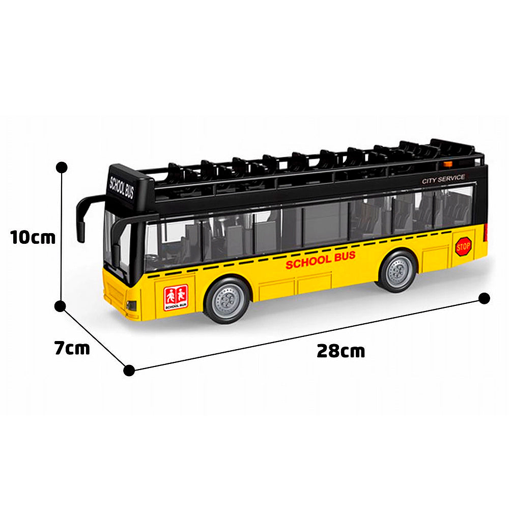 VEHÍCULO BUS ESCOLAR AMARILLO DOS PISOS ELECTRÓNICO