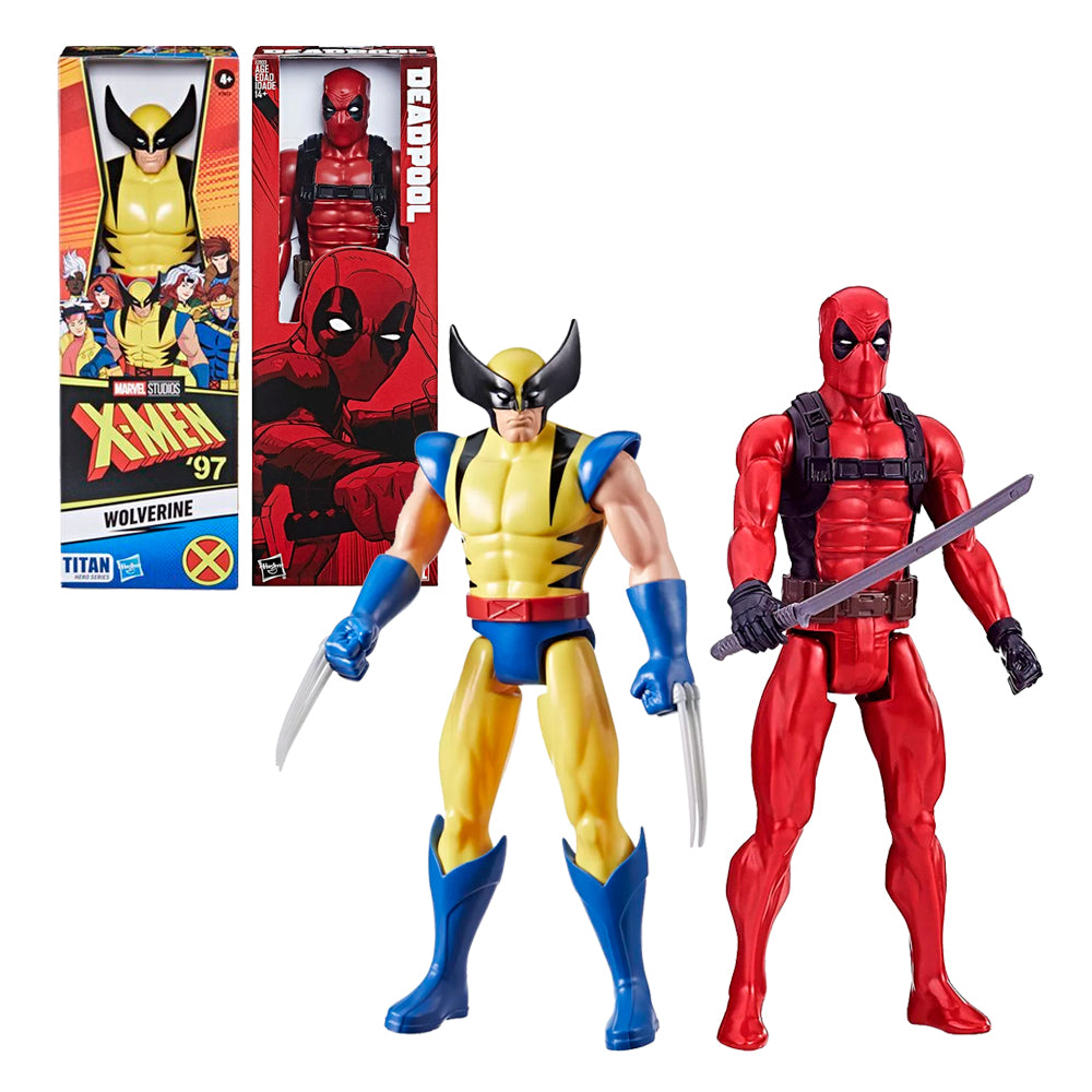 PACK FIGURA TITAN HERO WOLVERINE Y DEADPOOL (30CM)