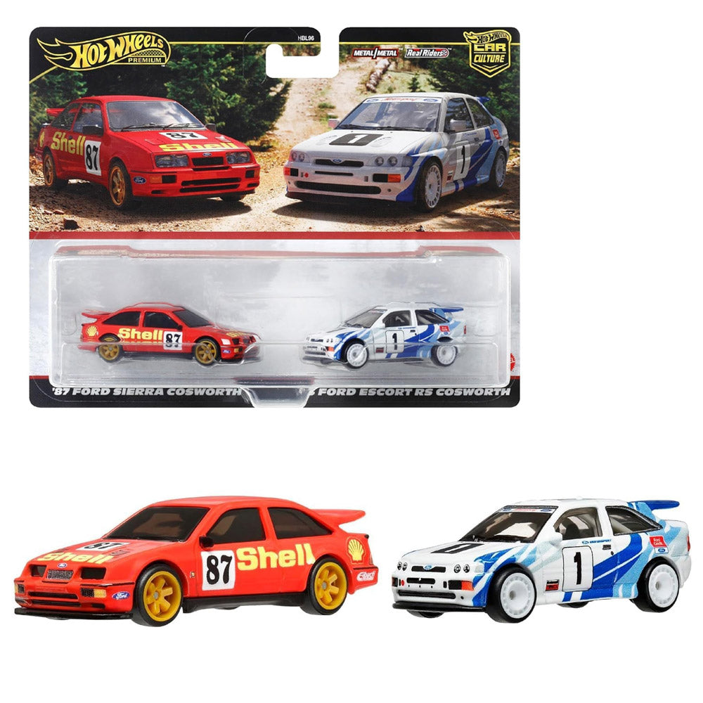 HOT WHEELS 2 PACK 93 FORD ESCORT RS COSWORTH AND 87 FORD SIERRA COSWORTH