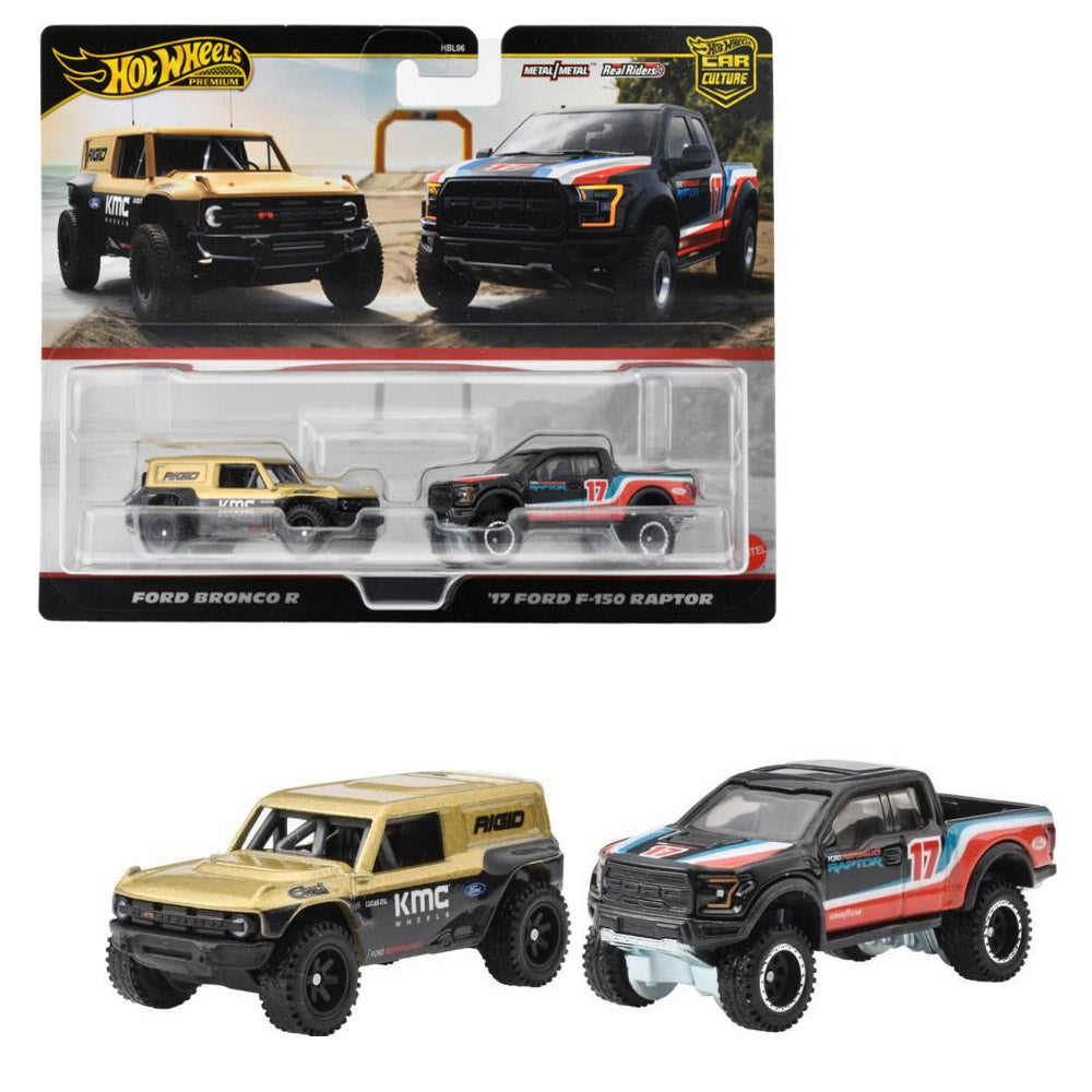 HOT WHEELS 2PACK FORD BRONCO R AND 17 FORD F-150 RAPTOR