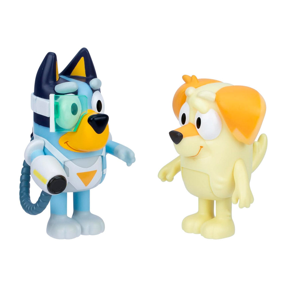 BLUEY SET 2 FIGURAS BLUEY Y CHUCKY SURPRISE BLASTER SUIT