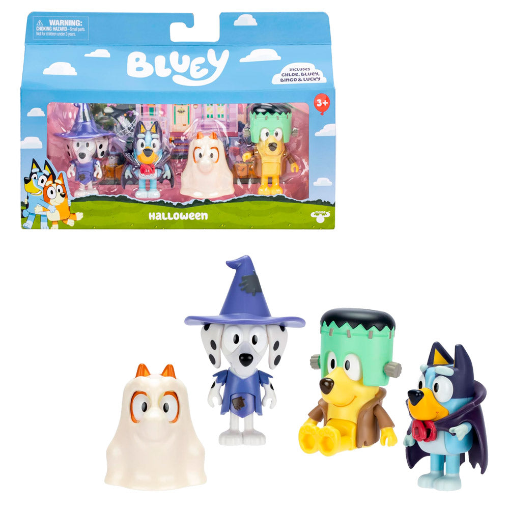 BLUEY Y SUS AMIGOS SET 4 FIGURAS HALLOWEEN | MOOSE