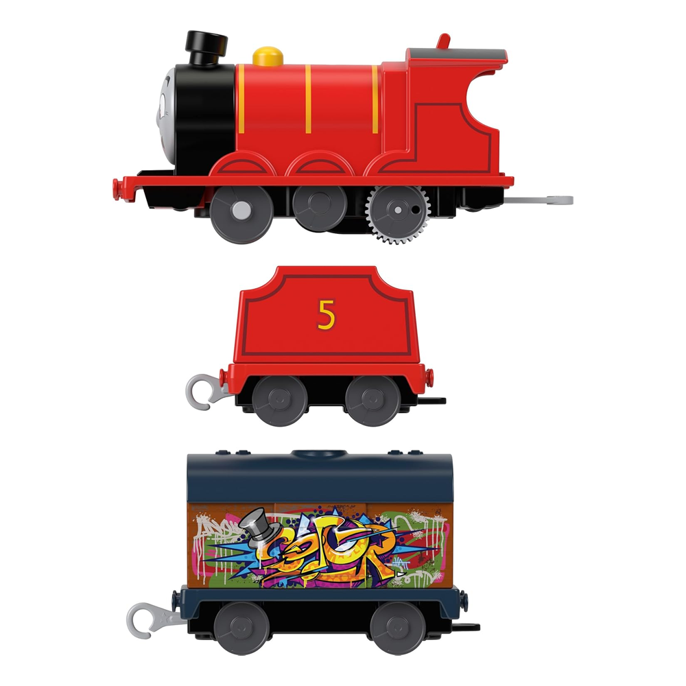 THOMAS AND FRIENDS TREN MOTORIZADO JAMES CON GRAFFITI