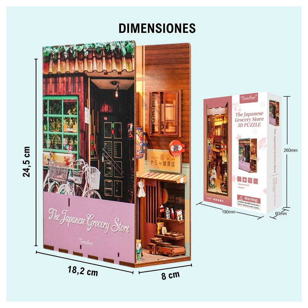 SEPARADOR SUJETA LIBROS THE JAPANESE GROCERY STORE PUZZLE 3D | TONECHEER
