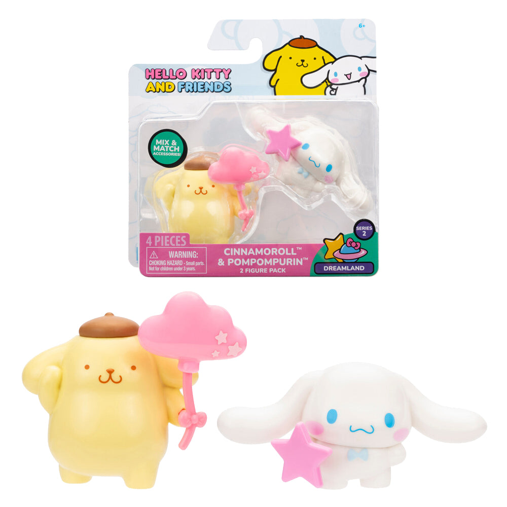 HELLO KITTY AND FRIENDS SERIE 2 CINNAMOROLL Y POMPOMPURIN SET L