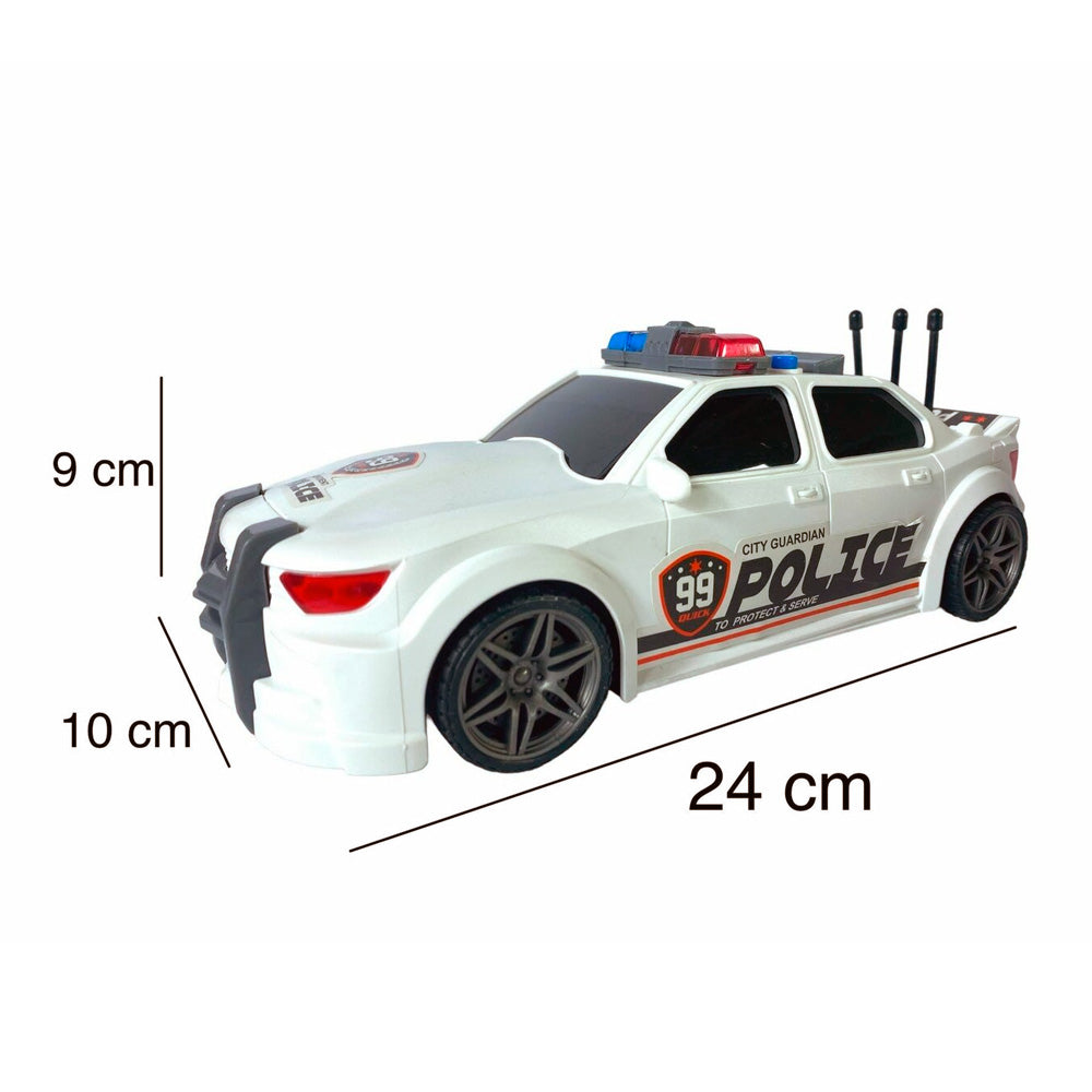 VEHÍCULO AUTO DE POLICÍA ELECTRÓNICO BLANCO | JSTOYS