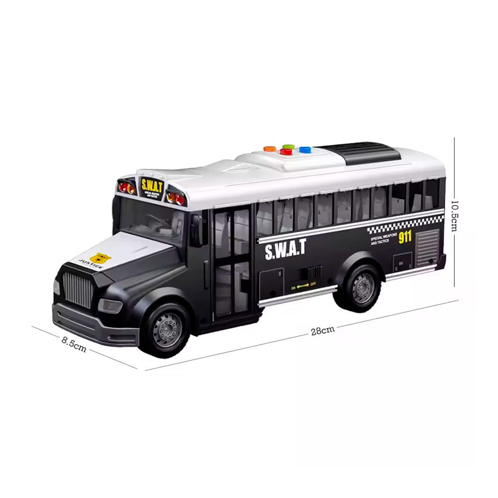 VEHÍCULO BUS POLICIAL ELECTRÓNICO | JSTOYS