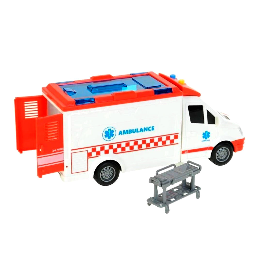 VEHÍCULO AMBULANCIA ELECTRÓNICA BLANCA | JSTOYS