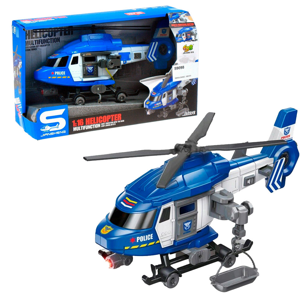 VEHÍCULO HELICÓPTERO POLICIAL ELECTRÓNICO | JSTOYS