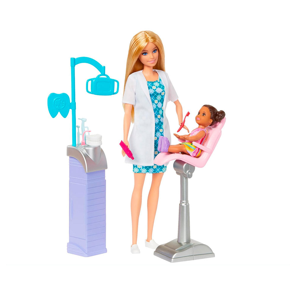 BARBIE DENTISTA CON NIÑA CABELLO CAFÉ Y ACCESORIOS | MATTEL