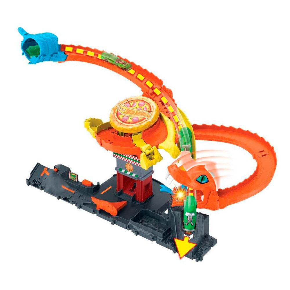 PISTA DE CARRERAS PIZZA SLAM ATAQUE DE COBRA | MATTEL