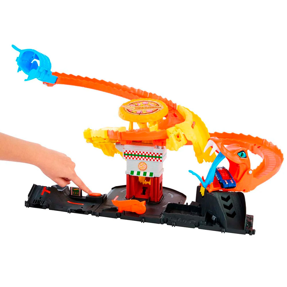 PISTA DE CARRERAS PIZZA SLAM ATAQUE DE COBRA | MATTEL