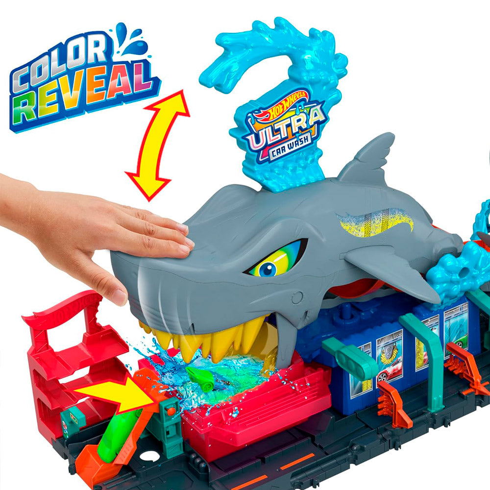 PISTA DE CARRERAS LAVADO DE AUTOS MEGA TIBURÓN | MATTEL