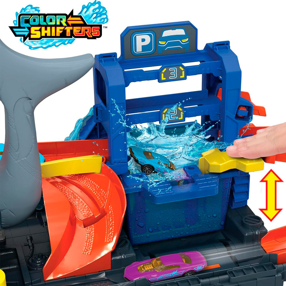 PISTA DE CARRERAS LAVADO DE AUTOS MEGA TIBURÓN | MATTEL