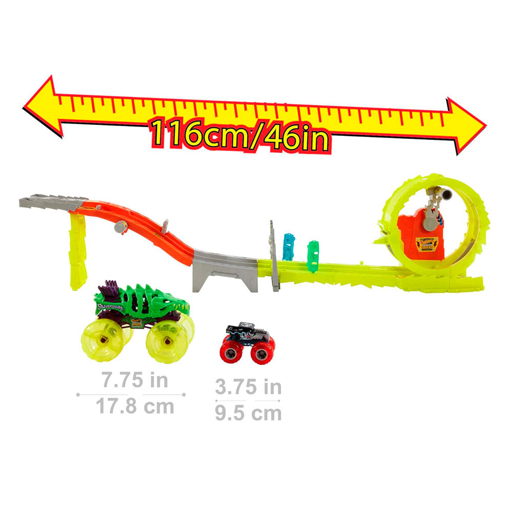 PISTA DE CARRERAS MONSTER TRUCKS CHARGE AND CHASE CHALLENGE | MATTEL