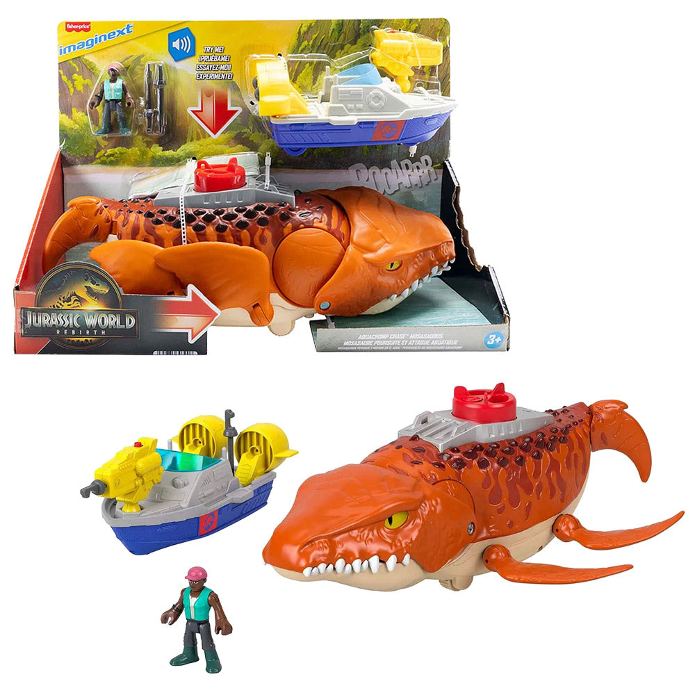 JURASSIC WORLD MOSASAURUS PERSIGUE Y MUERDE IMAGINEXT
