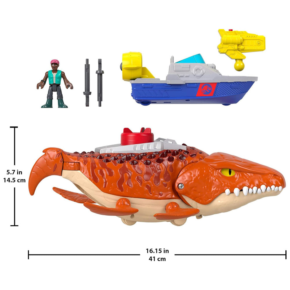 JURASSIC WORLD MOSASAURUS PERSIGUE Y MUERDE IMAGINEXT