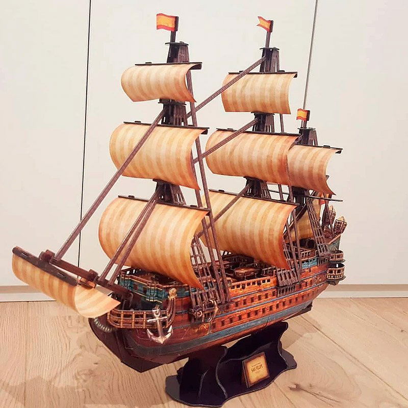 CUBICFUN PUZZLE 3D ARMADA ESPAÑOLA / SAN FELIPE (248 PIEZAS) - IRION Juguetería - 
