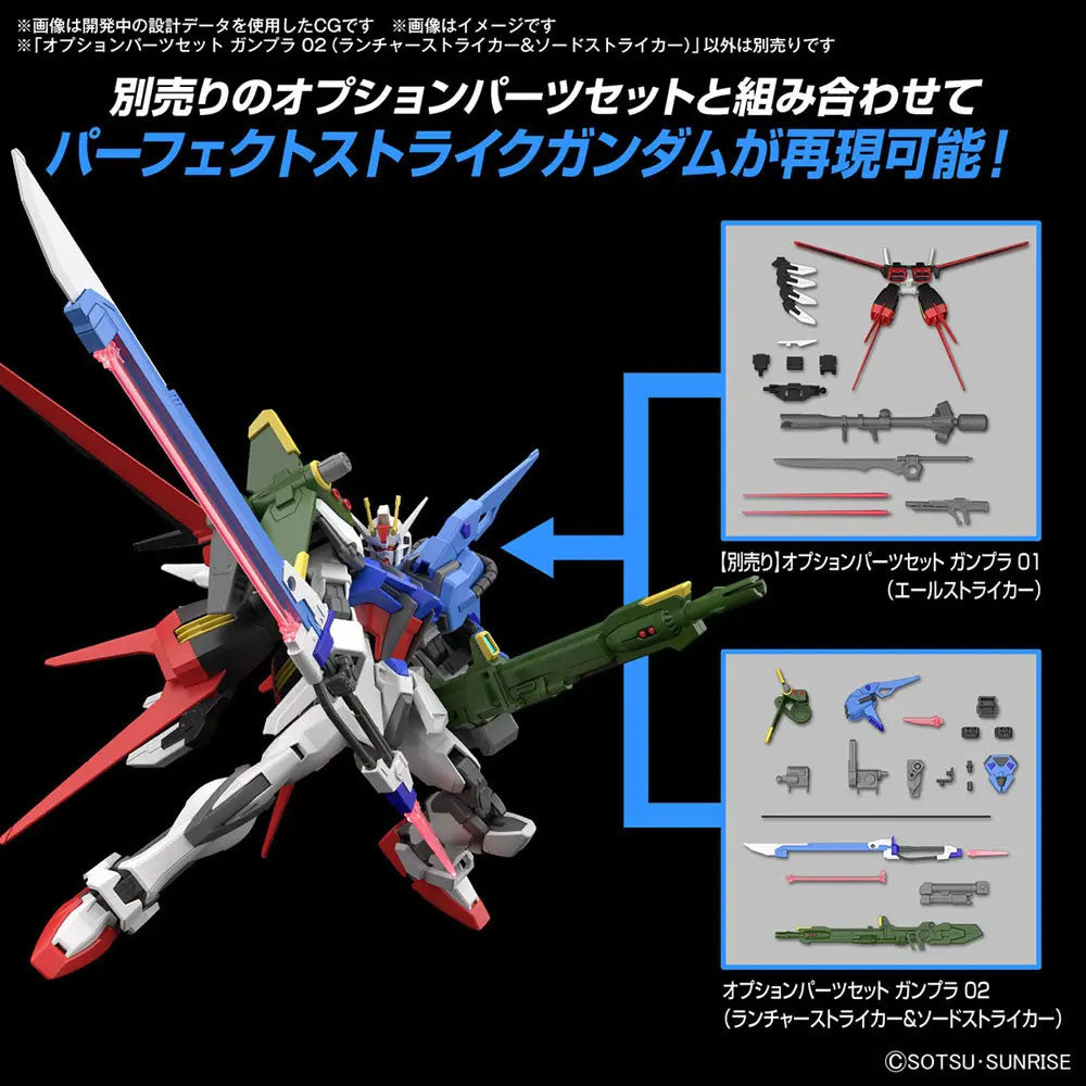 BANDAI GUNDAM OPTIONAL PARTS SET GUNPLA 02 LAUNCHER STRIKER & SWORD STRIKER