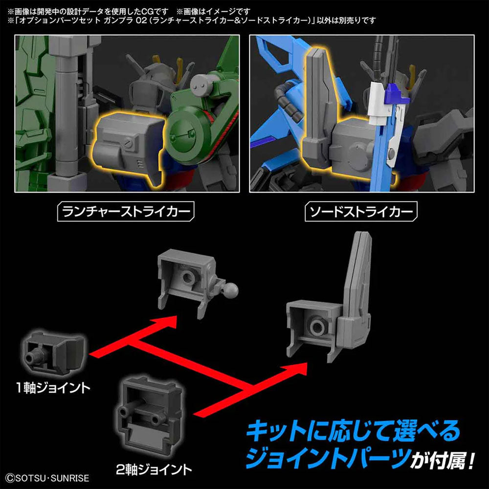 BANDAI GUNDAM OPTIONAL PARTS SET GUNPLA 02 LAUNCHER STRIKER & SWORD STRIKER