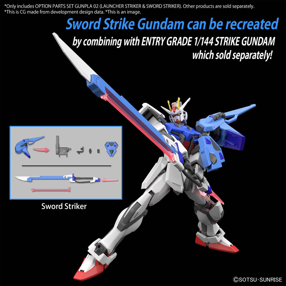 BANDAI GUNDAM OPTIONAL PARTS SET GUNPLA 02 LAUNCHER STRIKER & SWORD STRIKER