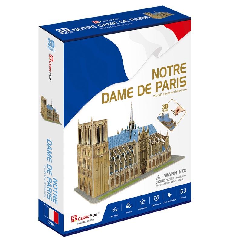 CUBICFUN WORLD´S GREAT ARCHITECTURE PUZZLE 3D NOTRE DAME DE PARIS (53 PIEZAS)