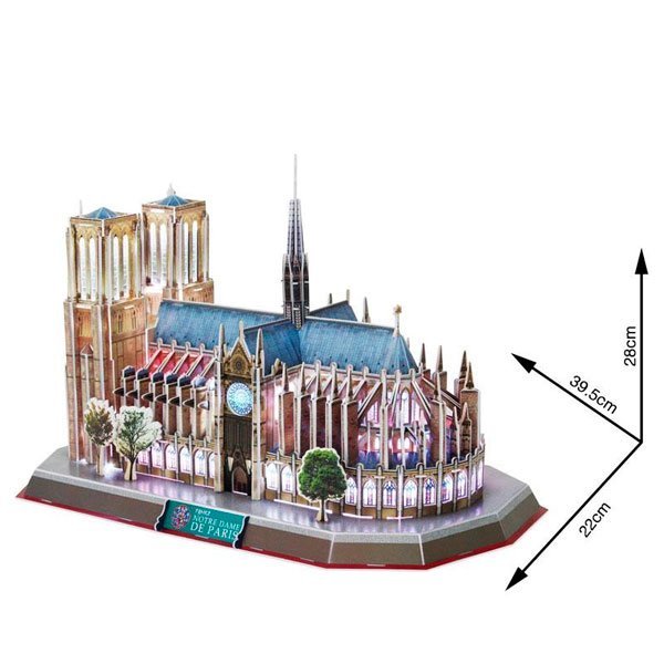 CUBICFUN LED ARCHITECTURE MODEL PUZZLE 3D NOTRE DAME DE PARIS (149 PIEZAS)