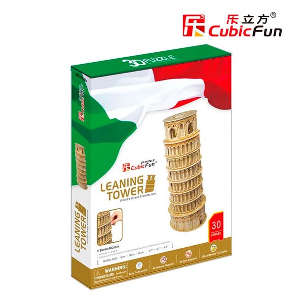 CUBICFUN WORLD´S GREAT ARCHITECTURE PUZZLE 3D LEANING TOWER OF PISA (30 PIEZAS)