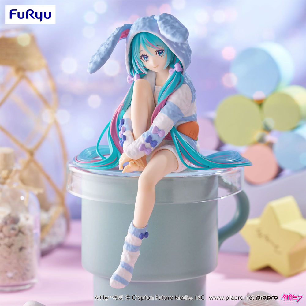 FIGURA NOODLE STOPPER HATSUNE MIKU RABBIT EAR HOOD PAJAMA BLUE COLOR VER.