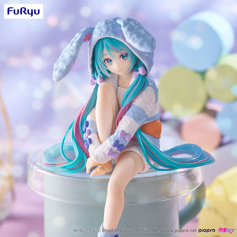 FIGURA NOODLE STOPPER HATSUNE MIKU RABBIT EAR HOOD PAJAMA BLUE COLOR VER.