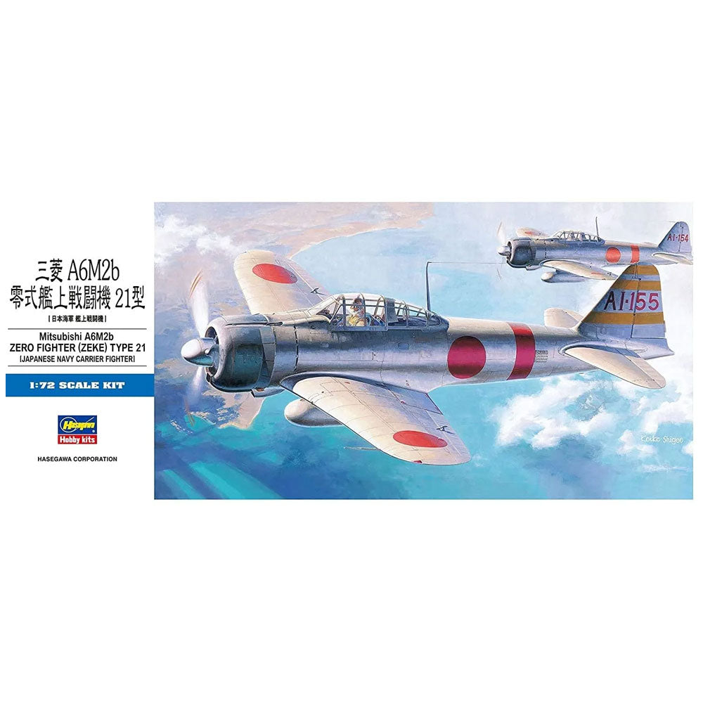 HASEGAWA 1/72 MITSUBISHI A6M2 ZERO FIGHTER TYPE 21 (ZEKE)