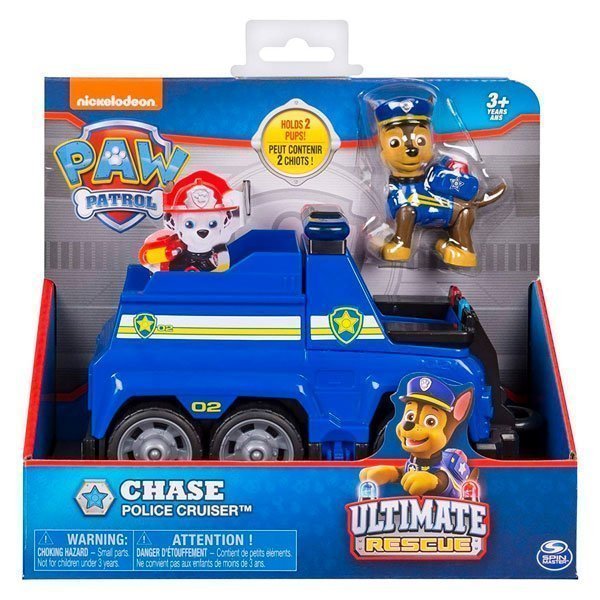 PAW PATROL FIGURA CHASE C/VEHÍCULO ULTIMATE RESCUE