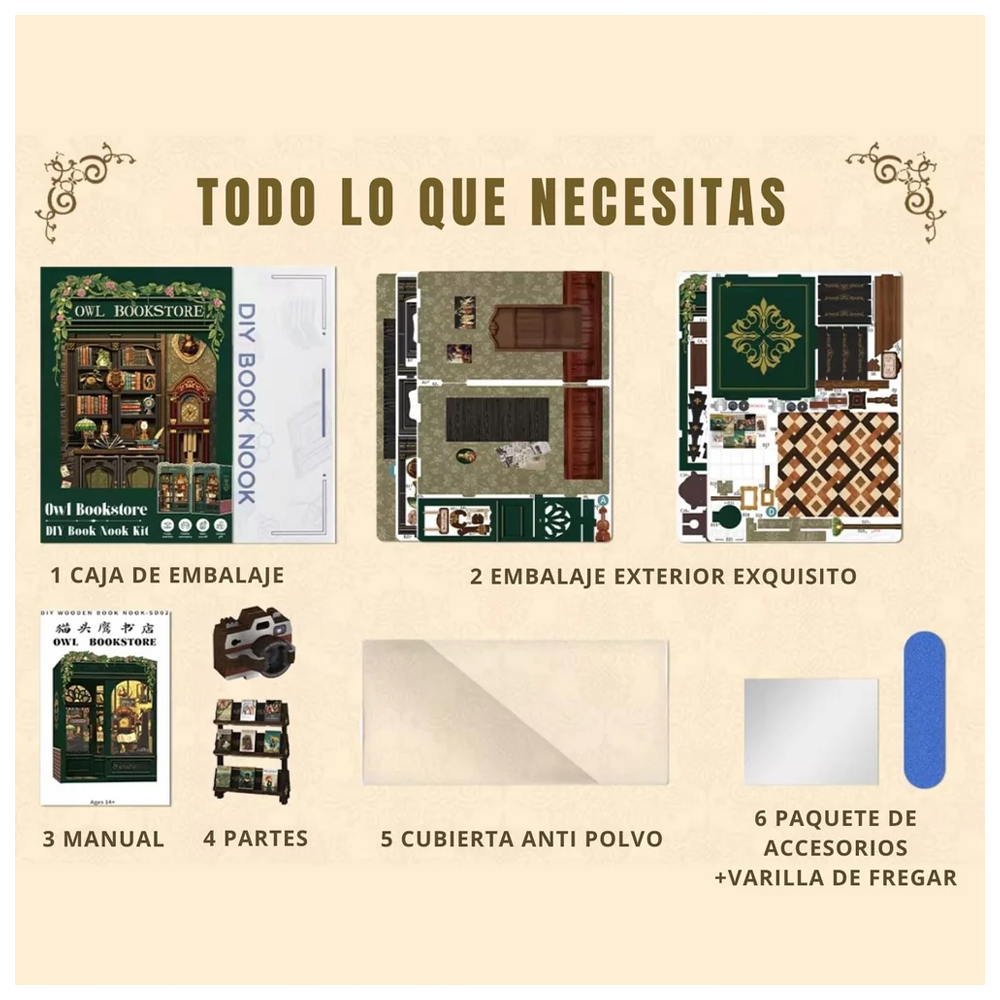 SEPARADOR SUJETA LIBROS OWL BOOKSTORE PUZZLE 3D | CUTE BEE
