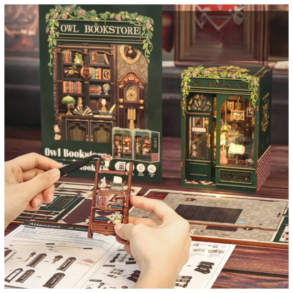 SEPARADOR SUJETA LIBROS OWL BOOKSTORE PUZZLE 3D | CUTE BEE