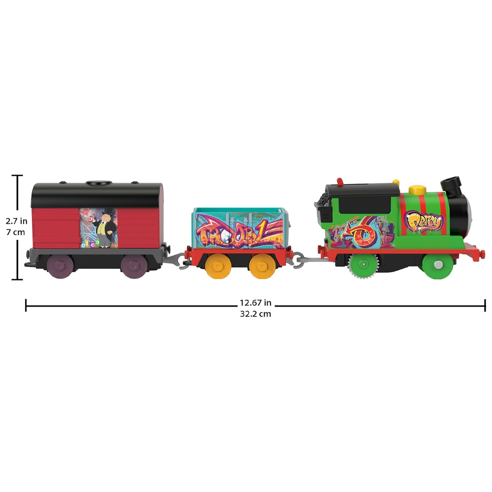 THOMAS AND FRIENDS TREN MOTORIZADO PERCY CON GRAFFITI