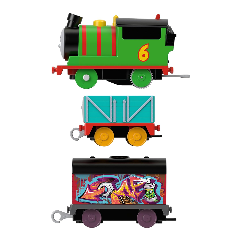 THOMAS AND FRIENDS TREN MOTORIZADO PERCY CON GRAFFITI