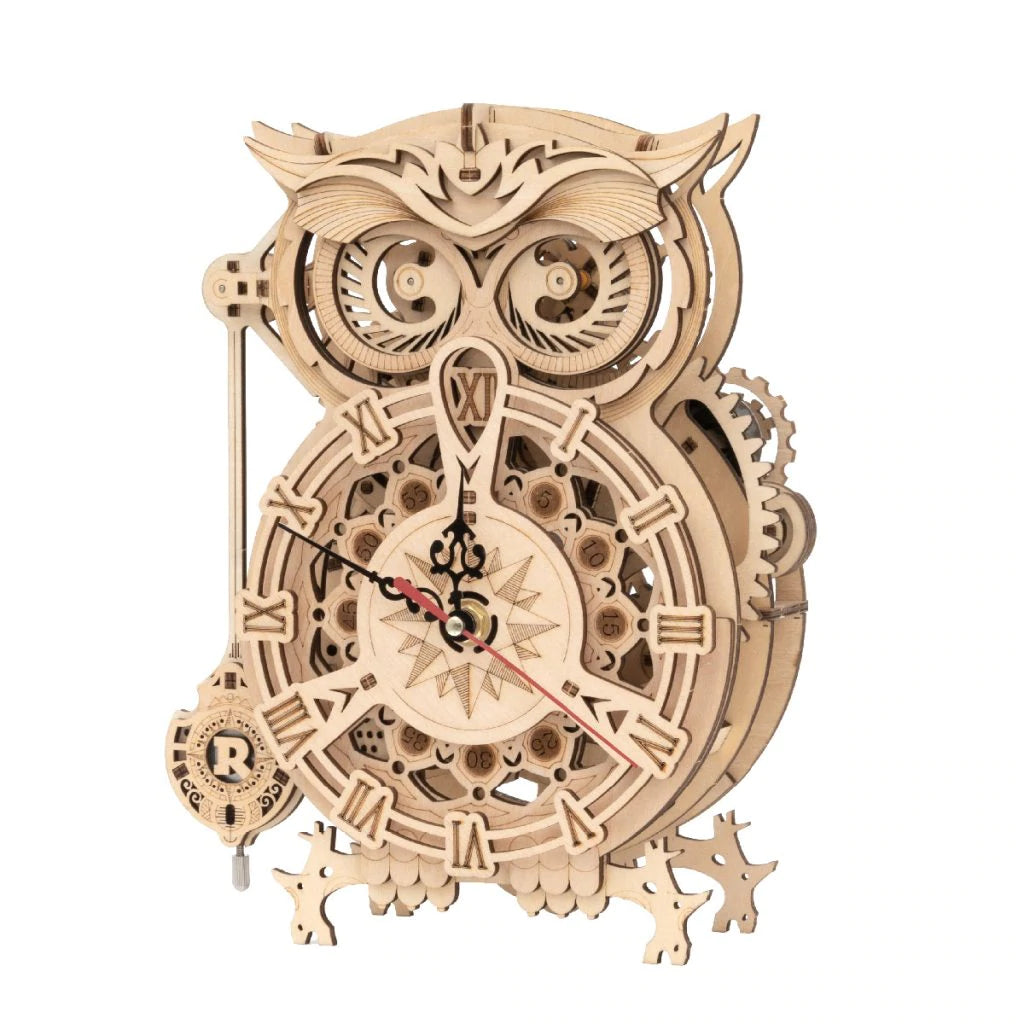 RELOJ BUHO DE MADERA PUZZLE 3D | ROBOTIME