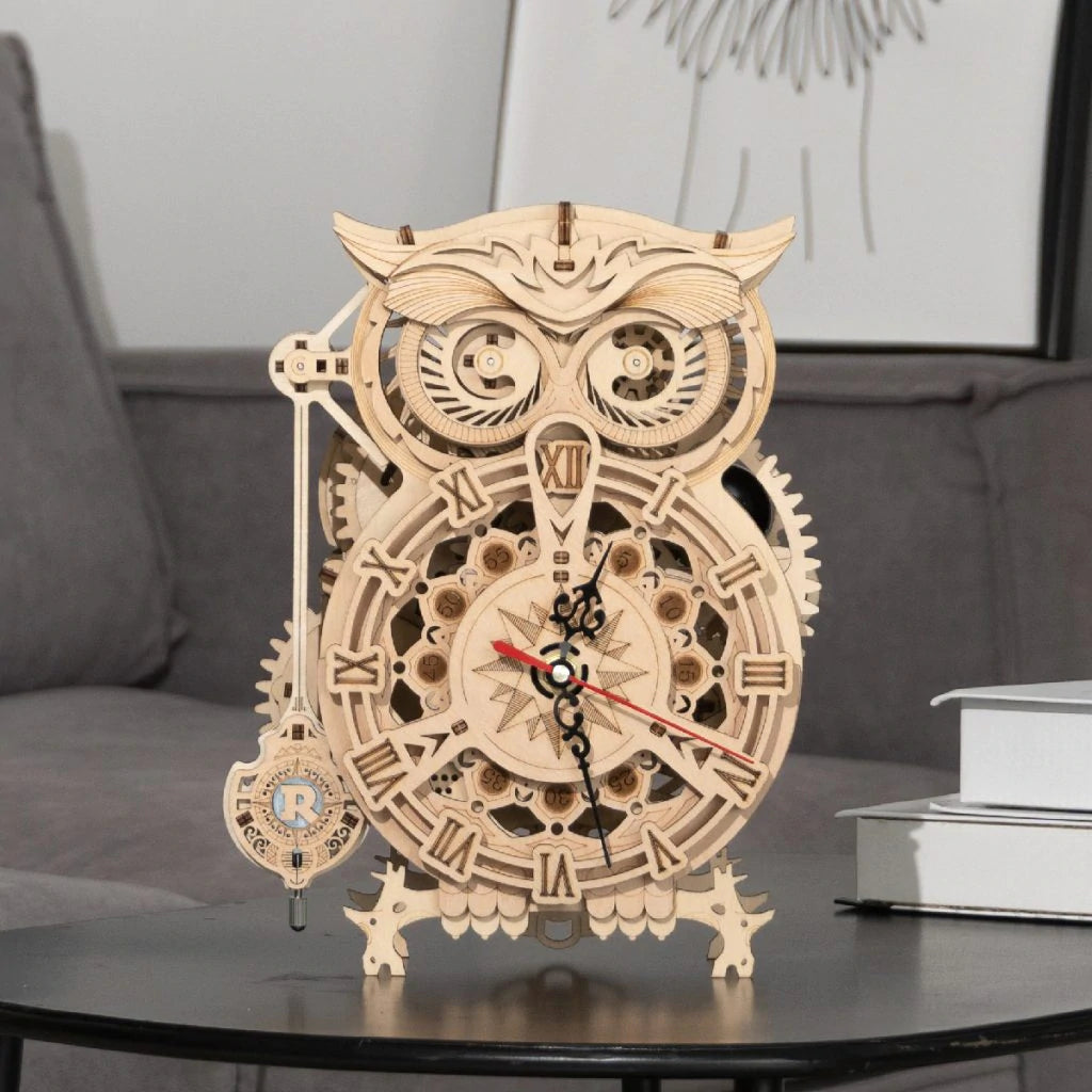 RELOJ BUHO DE MADERA PUZZLE 3D | ROBOTIME