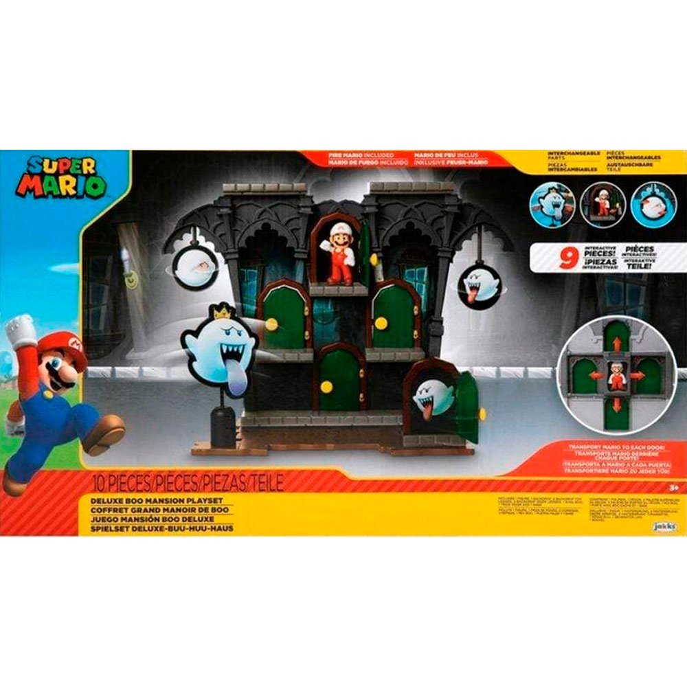 Playset Super Mario mansión Boo de JAKKS Pacific con figura de Mario y fantasmas Boo en mansión lúgubre