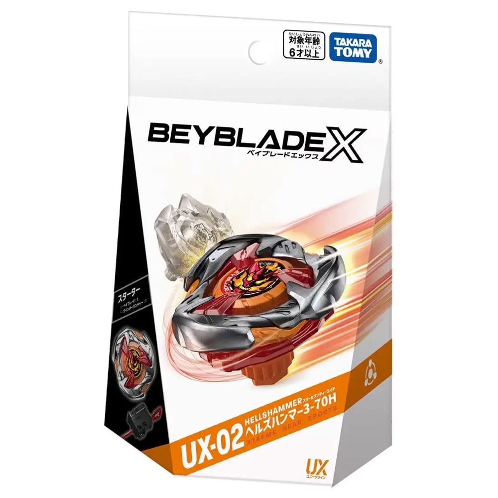 BEYBLADE X UX-02 STARTER HELLSHAMMER 3-70H