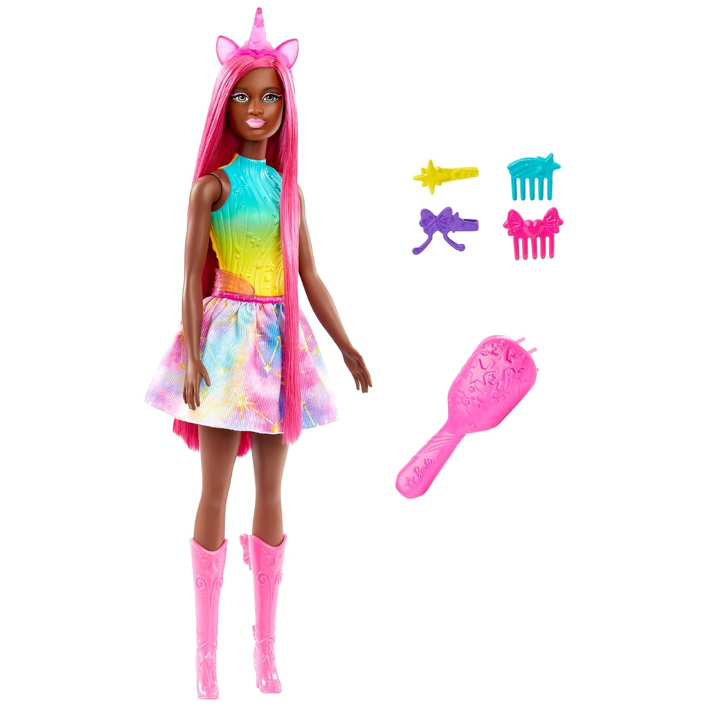 BARBIE UNICORNIO CABELLO EXTRA LARGO FUN & FANCY HAIR| MATTEL
